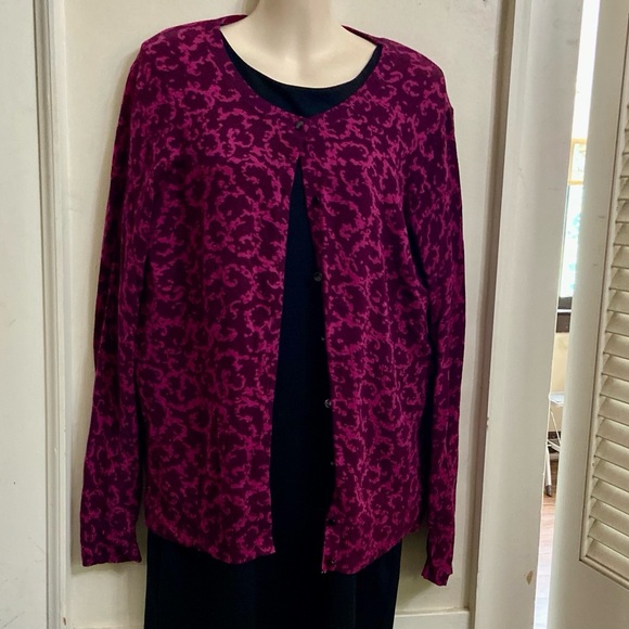 Merona Burgundy and Black Sweater Cardigan (L) - Picture 5 of 7